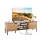 Natural Wood TV Stand with Charging Station, Storage, Metal Legs and Cable Management